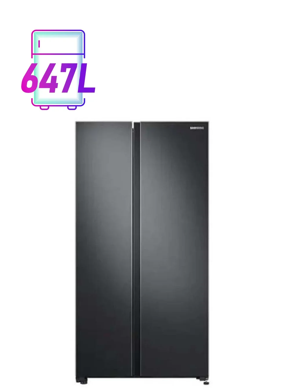 Premium Side by Side Refrigerator with Digital Inverter Technology and All-around Cooling (Black, 647L) hglxk