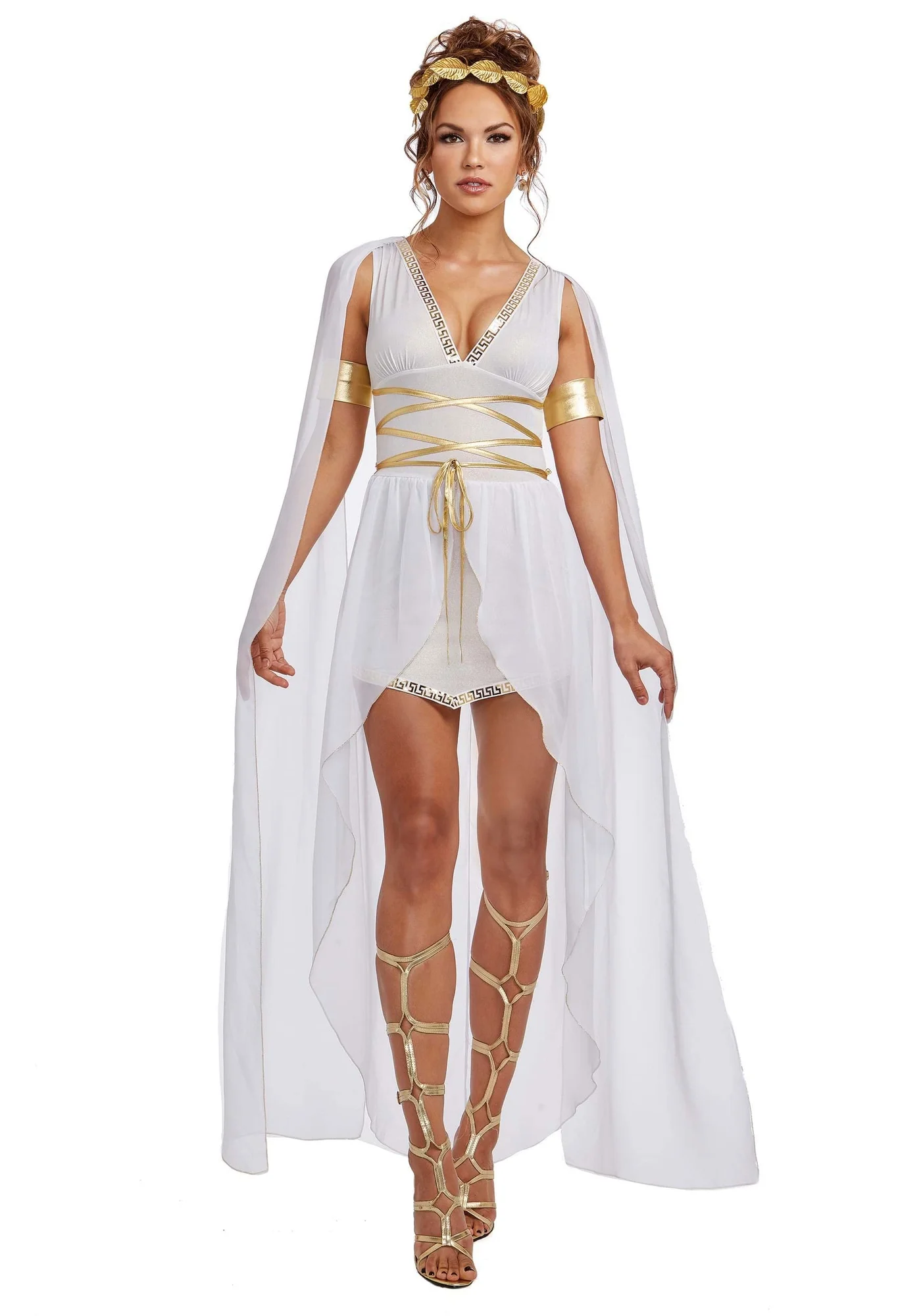 Premium Venus Goddess Costume for Women Elegant Themed Party Outfit (White, Small) uiw3w