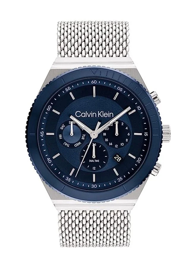 Premium Analog Tonneau Stainless Steel Wrist Watch for Men (Silver, 44.3 mm) t81us