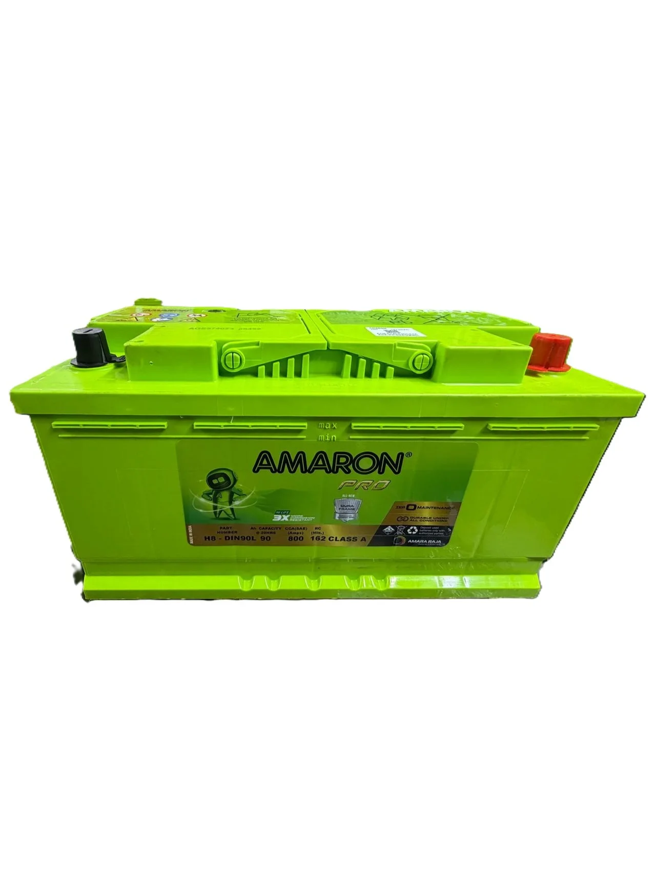 Amaron Automotive Car Battery (12V, 90AH, DIN90L/H8) High-Performance Maintenance-Free Power Source 54d1b