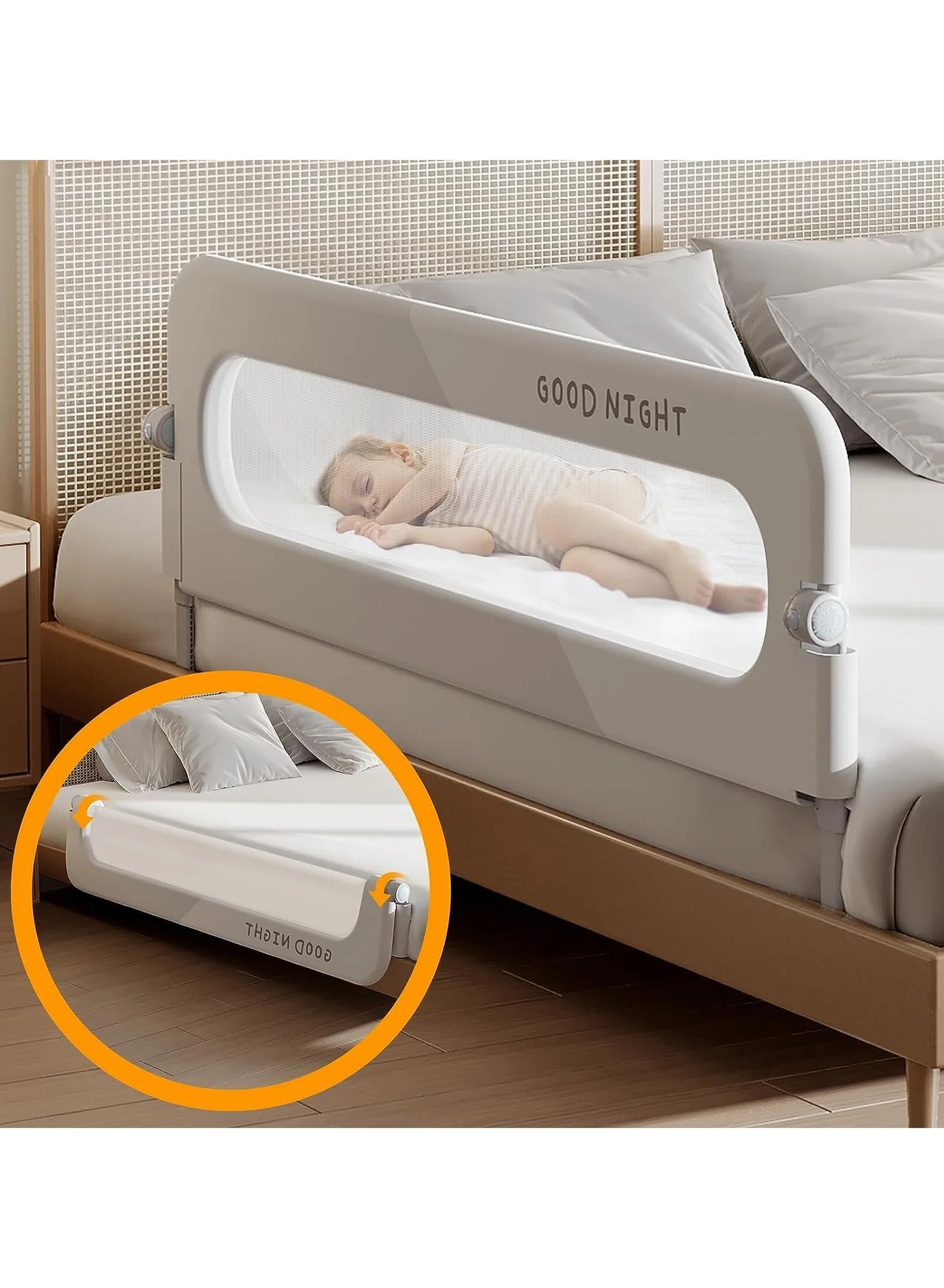 AUTOYSUR Toddler Bed Rail Guard for Crib and Full Size Beds (Portable, 150 cm) t0ypv