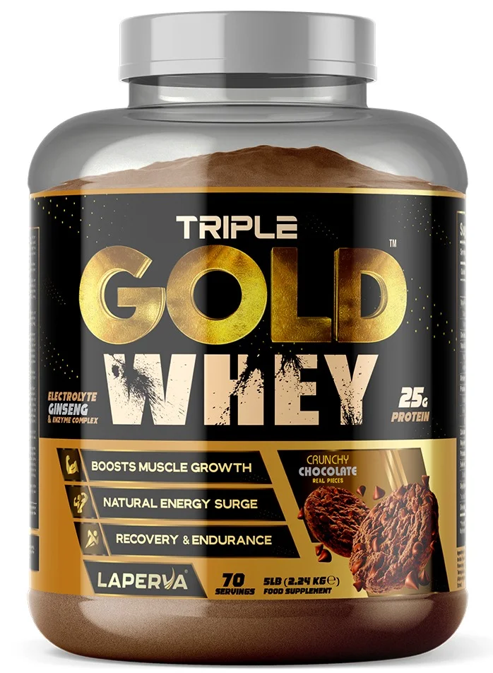 Laperva Triple Gold Whey Protein Powder Chocolate Flavor (2.27 kg) bao1d