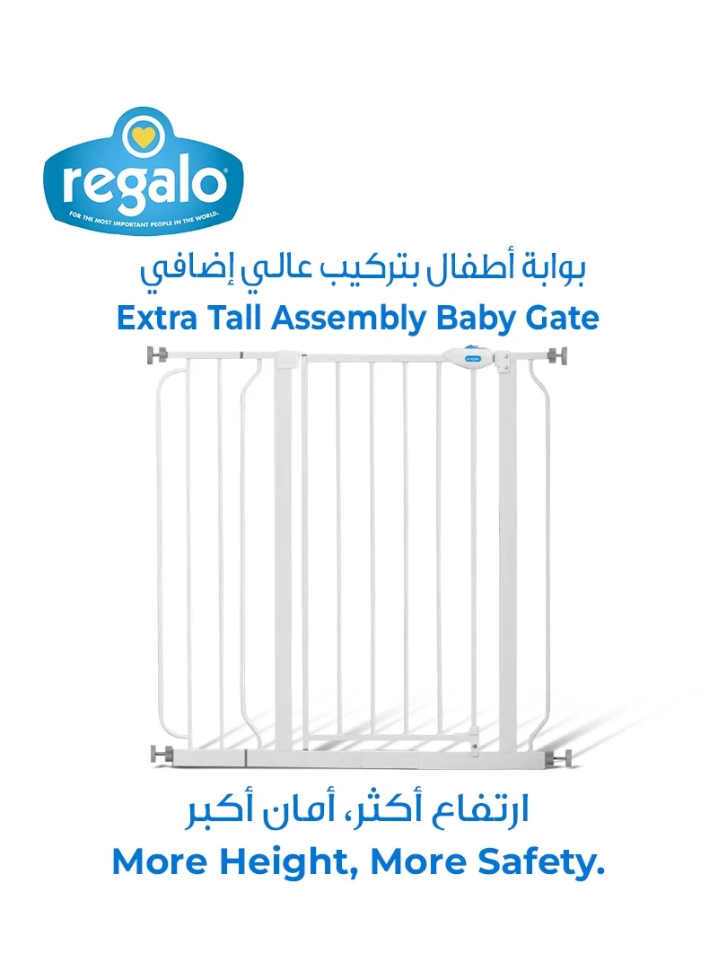 Premium Extra Tall Baby Safety Gate with Auto-Locking Walk-Through Door (White, 91 cm Height, Fits 74-98 cm Openings) i21bo