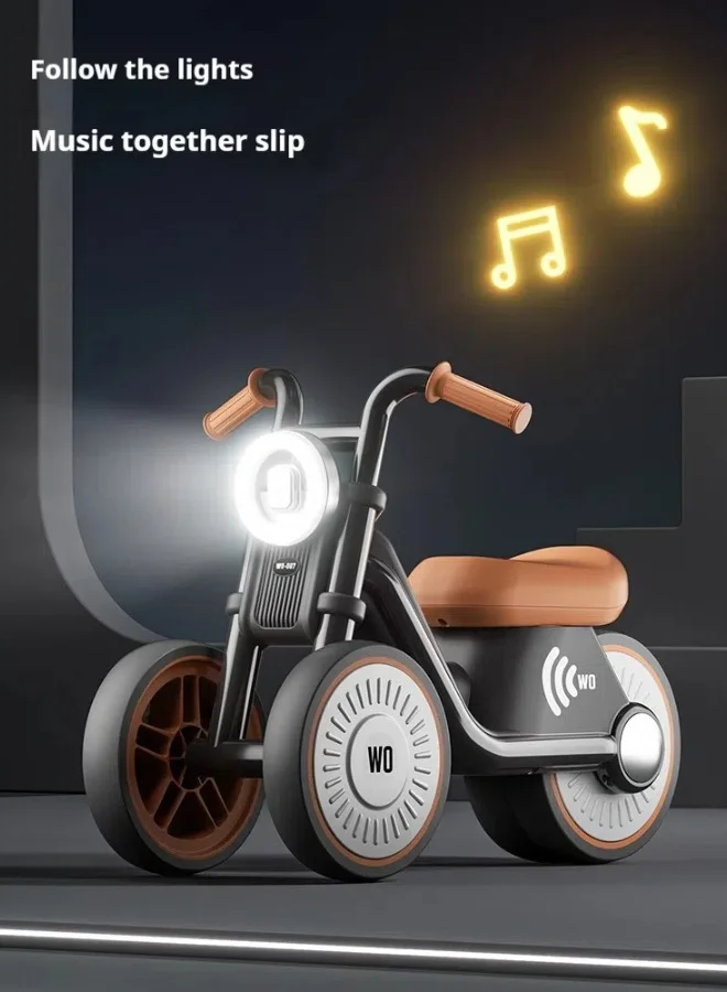 GOGA Ride On Balance Bike for Kids, Premium Durable Toddler Scooter with Silent Wheels, Lights and Music (Unisex, 2-5 Years) 878mv