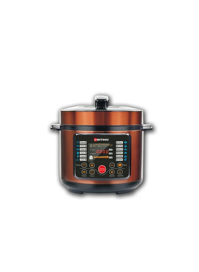 MITSHU Electric Digital Pressure Cooker 15-in-1 Multi-Cooker with Non-Stick Pot (Orange, 5 L) uxhix