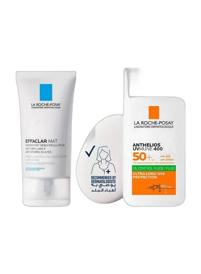 Premium Mattifying Moisturizer and Oil Control Sunscreen SPF 50+ Bundle for Oily and Sensitive Skin (40mL and 50mL) nhfte
