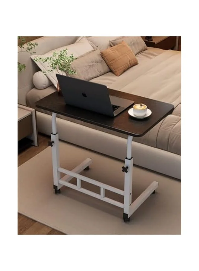 TRASSLE Adjustable Height Mobile Computer Desk Premium Metal Rolling Laptop Table for Home Office and Bedroom (60 cm x 40 cm) cx7k9