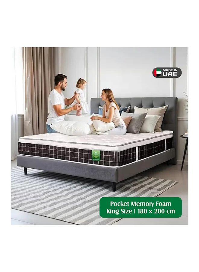 EASELIVING Hybrid Memory Foam Mattress Premium Pocket Spring Medium Firm Support (180x200x30 cm) h6ip4