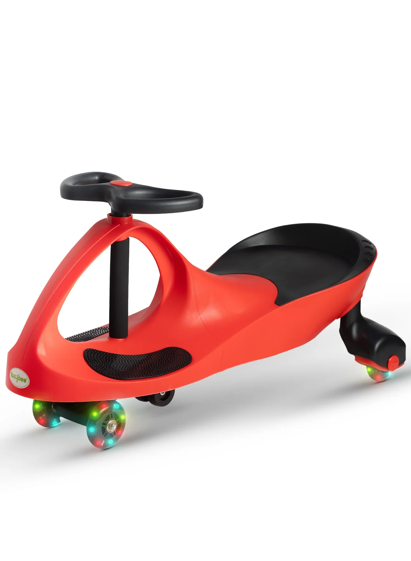 Unicorn Magic Swing Car for Kids with Flashing LED PU Wheels Premium Ride-on Toy (Red, 3-8 Years) kwz2b