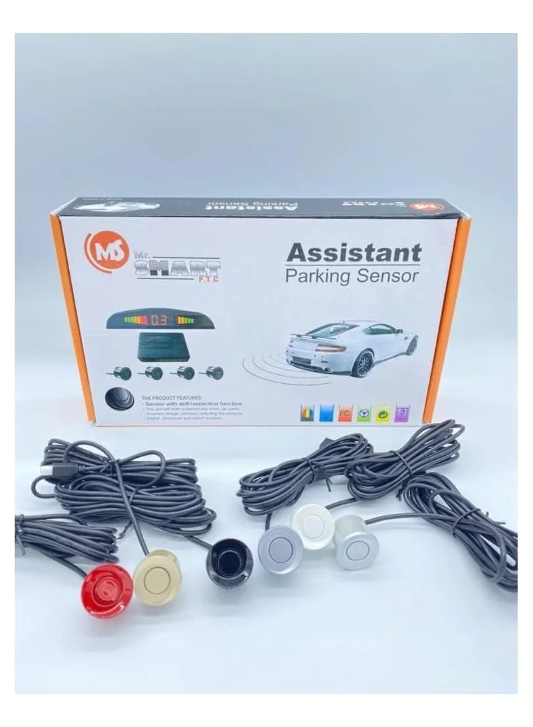 MR.SMART Car LED Parking Sensor System with 4 Sensors and Backlight Display for Reverse Backup Assistance xn5xs