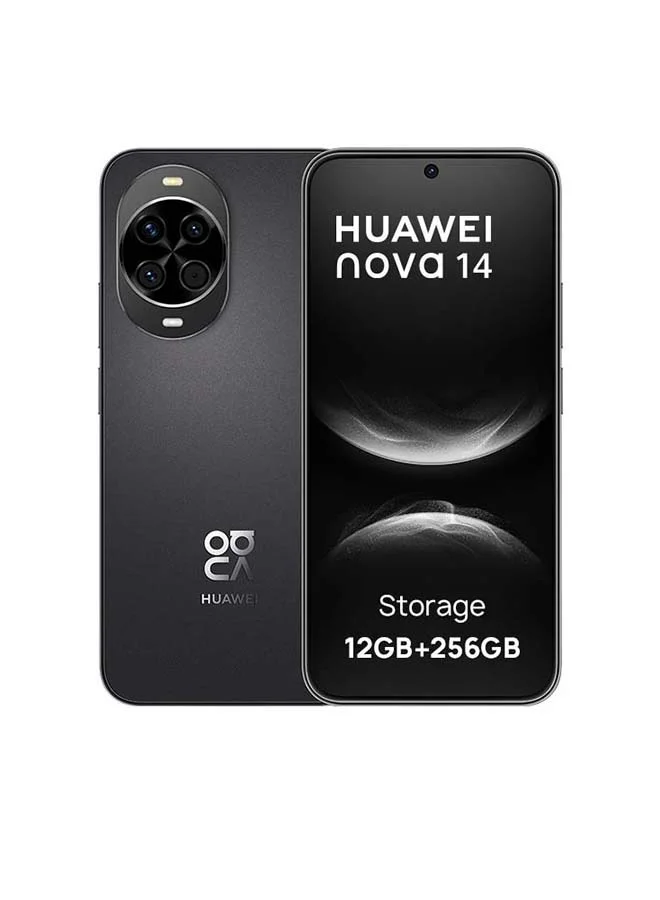 Nova 14 Dual SIM Smartphone 12GB RAM 256GB Storage 5500mAh Battery Premium Mobile Device (Black, 6.7 inch) 8dbs0