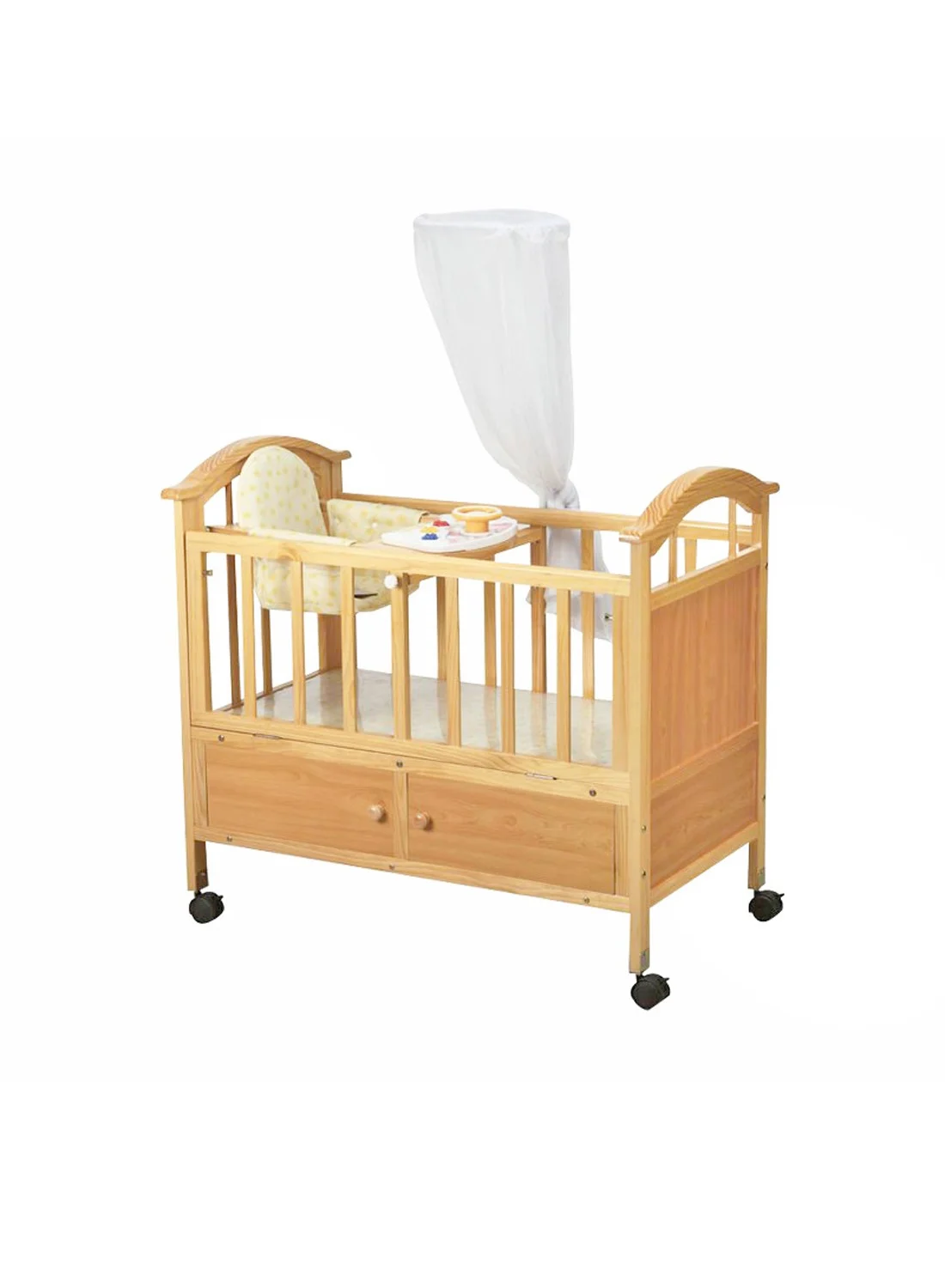 MaBaby Wooden Baby Crib with Adjustable Length and Rocking Function (Infant, 120 cm) wywab