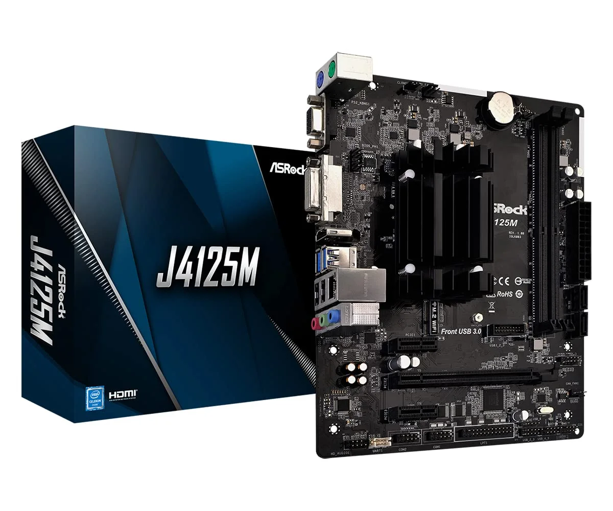 Quad-Core Desktop Motherboard with Integrated Processor (J4125, 2.7 GHz, Micro-ATX) pknue
