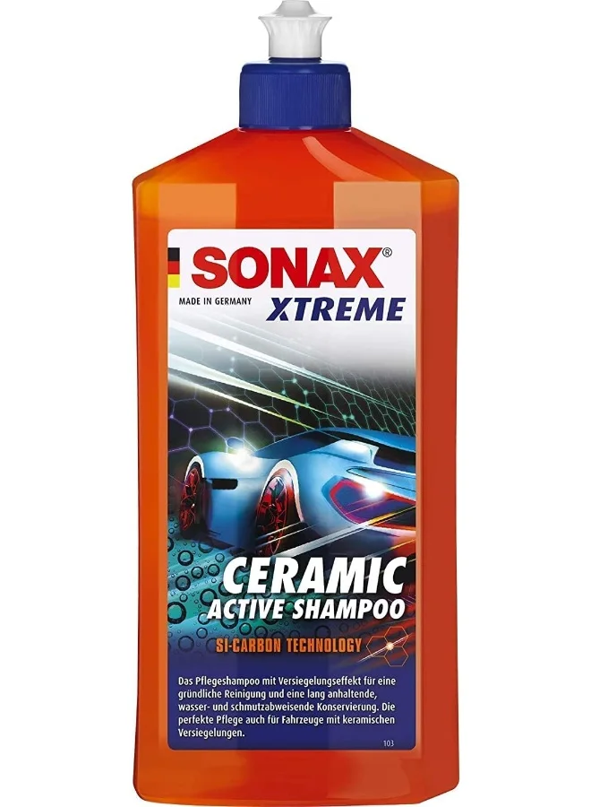 Sonax Xtreme Ceramic Active Shampoo Premium Car Wash Solution for Long-Lasting Paint Protection (500 mL) t246g