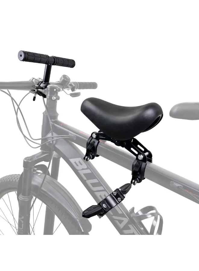 Bukela Front Mounted Bicycle Seat for Kids with Handlebars and Foot Pedals (Black, 2-5 Years) vcvou
