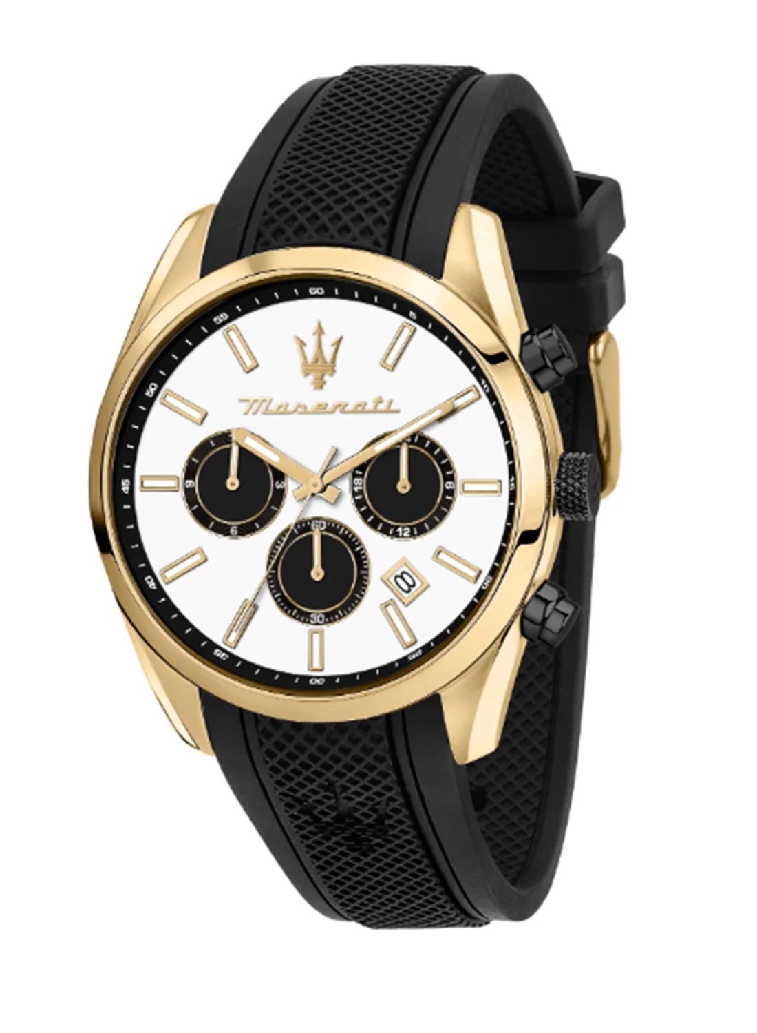 Premium Men's Digital Watch with White Matt Dial and Black Silicone Strap (43 mm) tlzjw