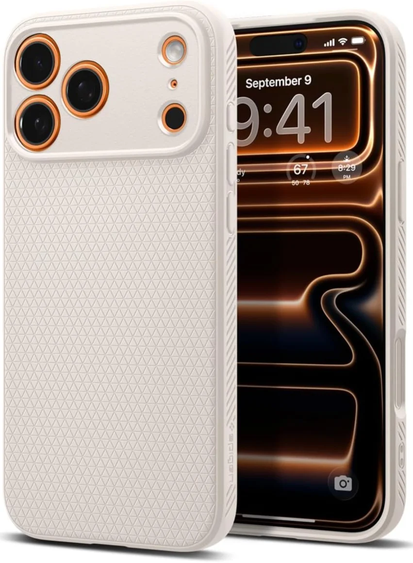 Premium Protective Smartphone Case for 17 Pro Max (Natural Titanium, Flexible TPU) m40w4