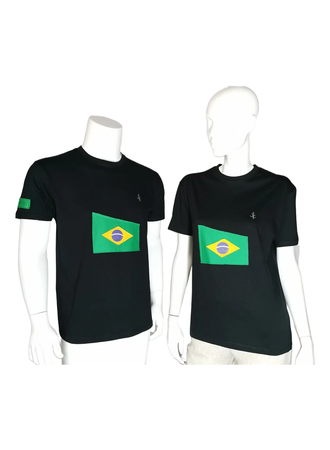 Sana'a Kayum Basic T-Shirt with Brazil Football Team Flag Applique (Black, Adult) z0ntv
