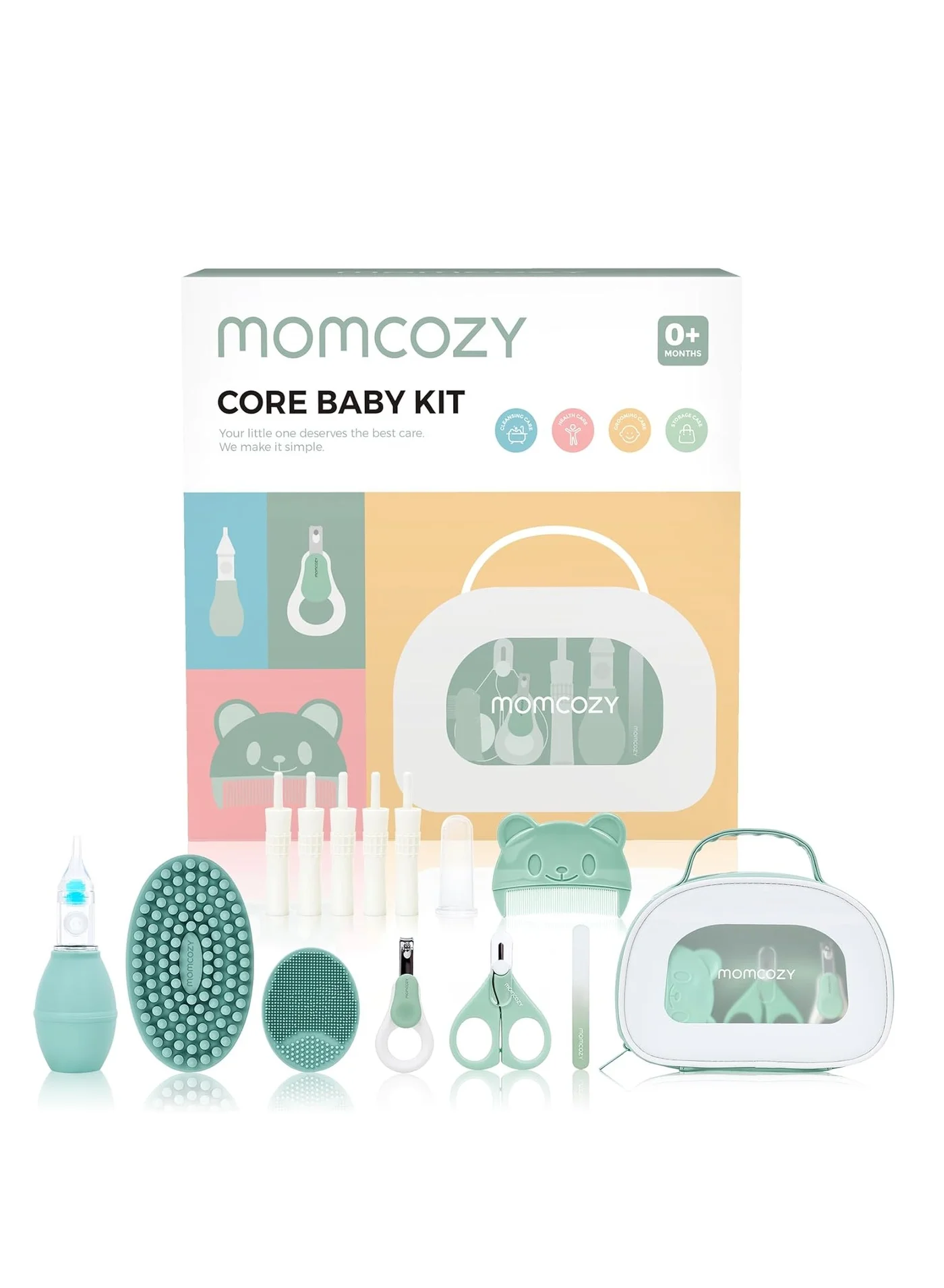 Momcozy Baby Grooming Kit Essential Newborn Health and Cleansing Care Set with Storage Case (10 Piece) 7bd0s