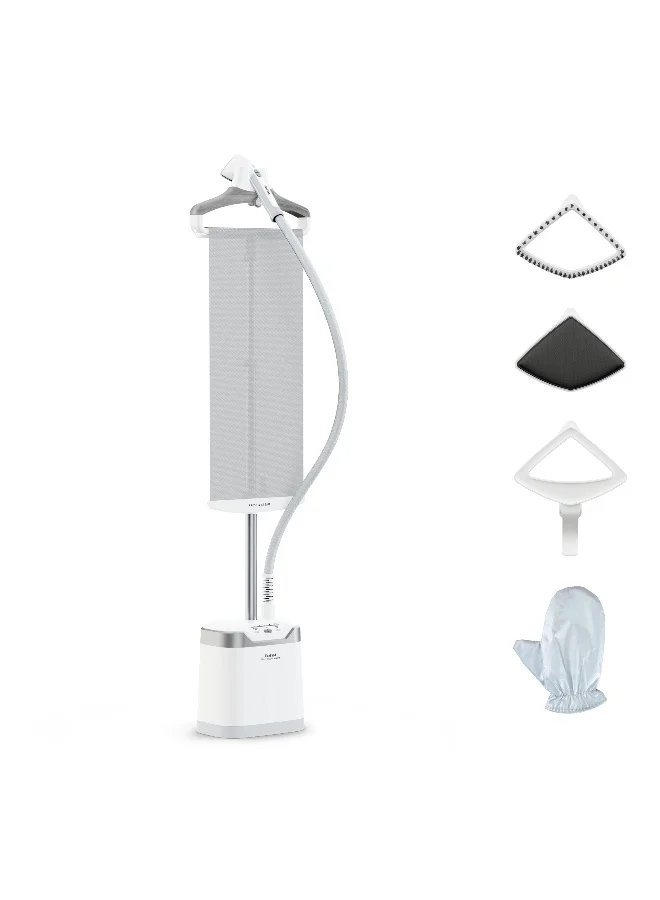 Premium Garment Steamer Professional Vertical Fabric Ironer with 2000W Power and 1.3L Water Tank (White and Silver) qfs20