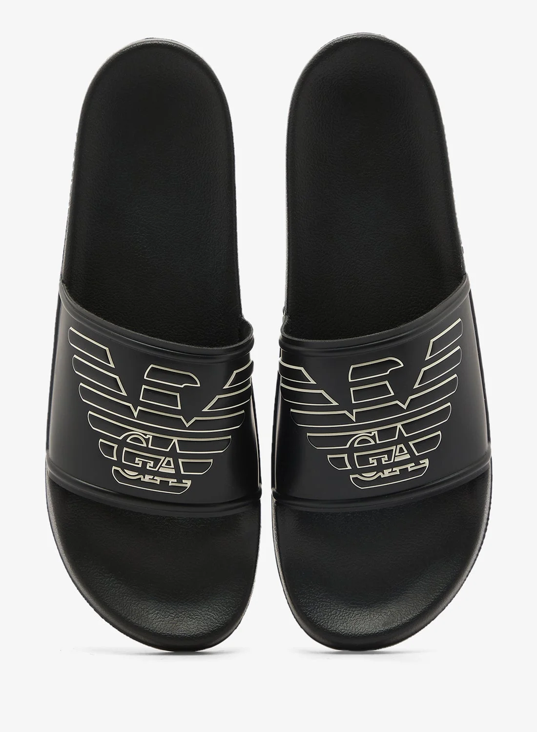 Premium Logo Embossed Slide Sandals Lightweight Comfortable Footwear for Men (Black, 42 EU) 9ag25
