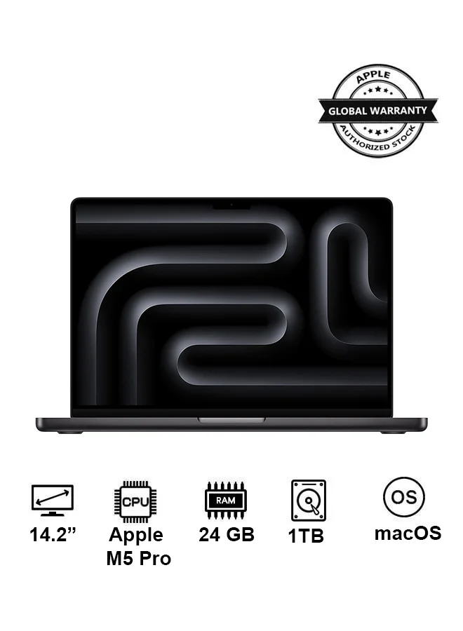 Premium Smart Laptop Pro 14.2-Inch Display 24GB RAM 1TB SSD 16-Core Processor English and Arabic Keyboard (Space Black) xa5us