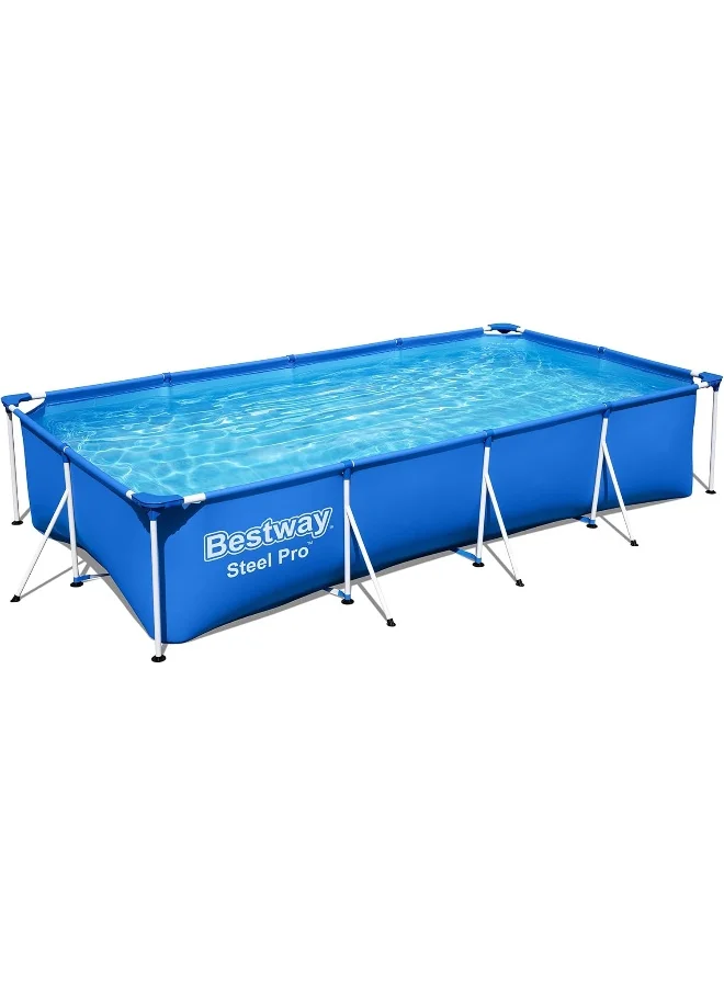 Premium Rectangular Frame Swimming Pool Durable Steel Structure (400x211x81cm) czohh