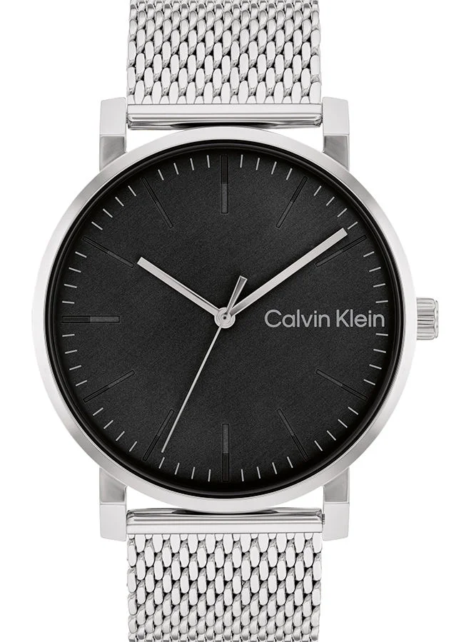 Premium Analog Round Stainless Steel Wrist Watch for Men (Silver, 43 mm) 0phfl