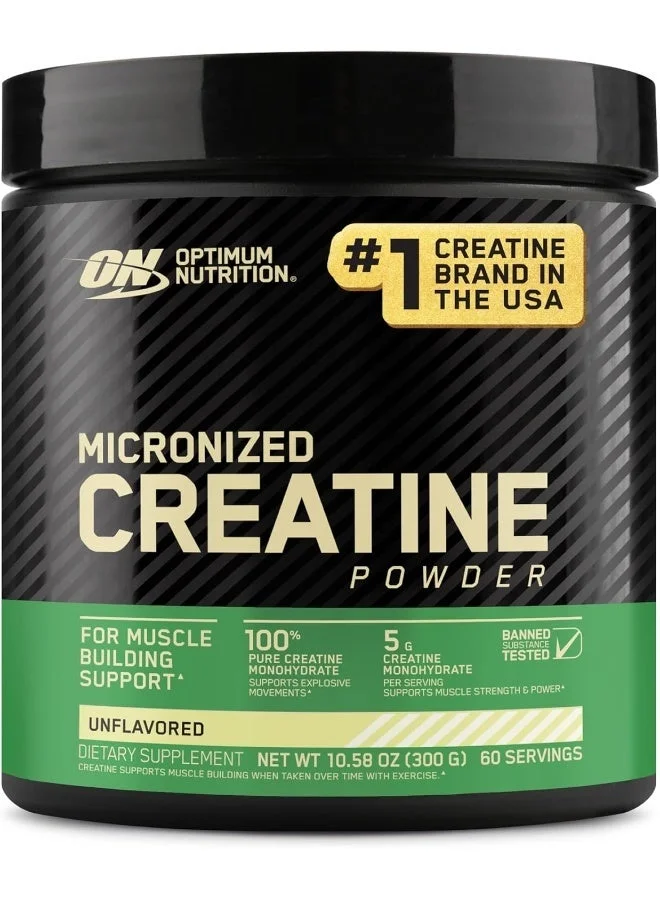 Premium Micronized Creatine Monohydrate Powder for Muscle Support (Unflavored, 300g, 60 Servings) udymp