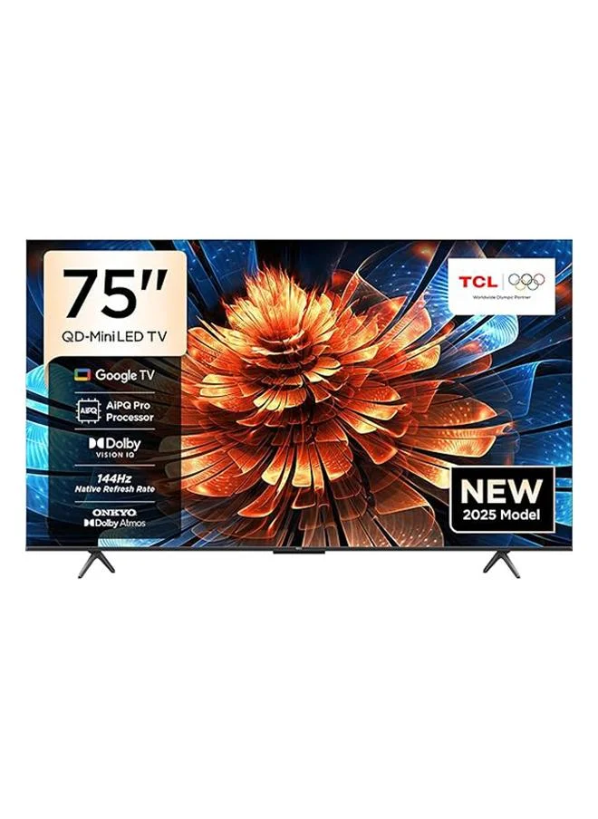 Premium 75 Inch 4K QD-Mini LED Smart TV, 144Hz Refresh Rate, Dolby Atmos, 2.1 Hi-Fi Audio, Gaming Optimized (Black, 75 Inch) 7gsr3