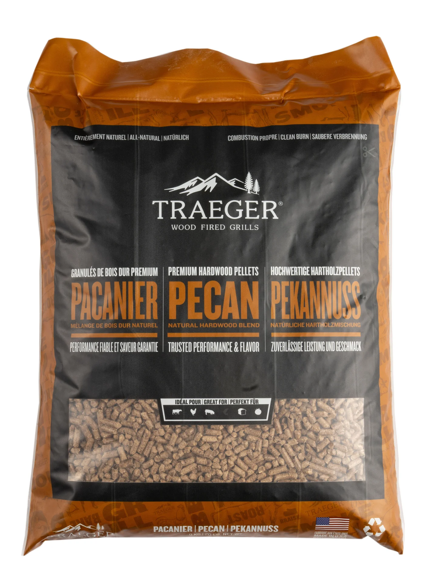 Premium Pecan Wood Pellets for Smokers and Pellet Grills (Natural Hardwood, 9.07 kg) dh4a7
