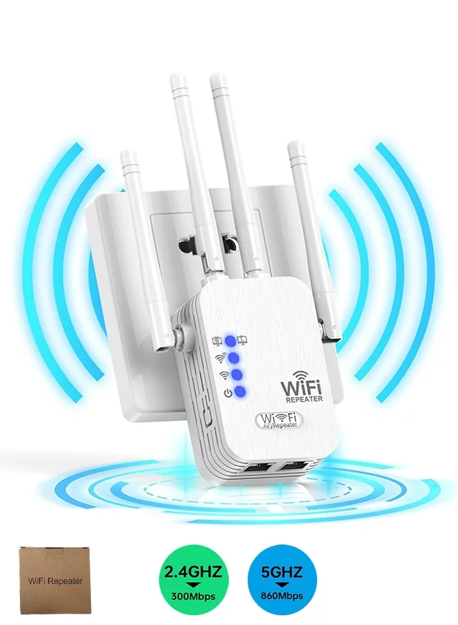 SUNDAREE WiFi Range Extender Signal Booster (Dual Band 5G/2.4G, Long Range Wireless Repeater with Ethernet Port for Home) 1necr