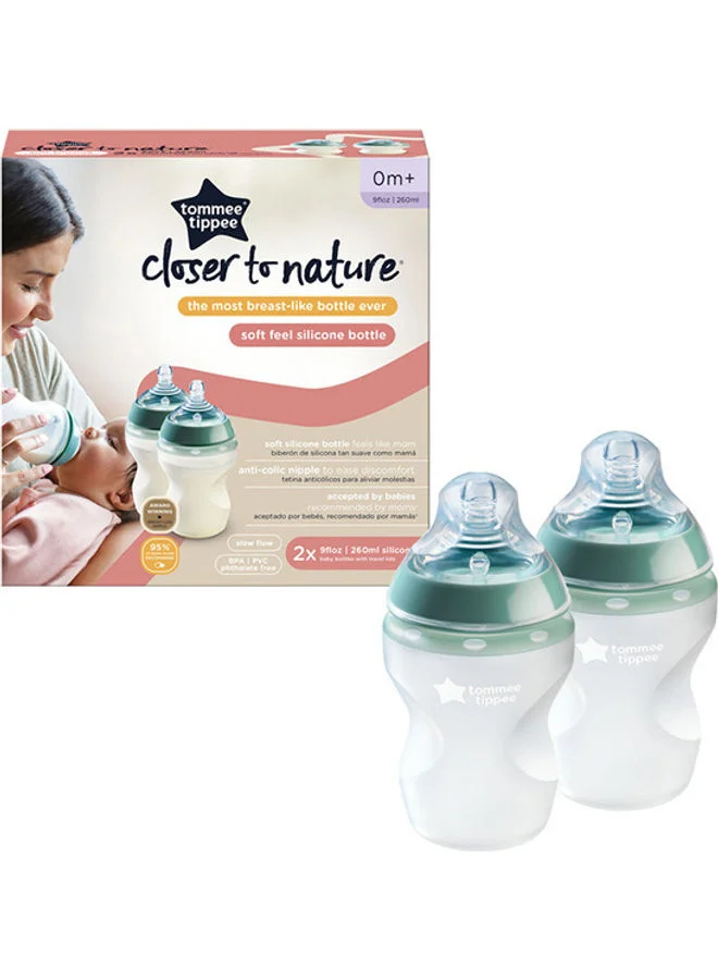 Premium Soft Feel Silicone Baby Feeding Set (Pack of 2, 260 mL) wpqnp