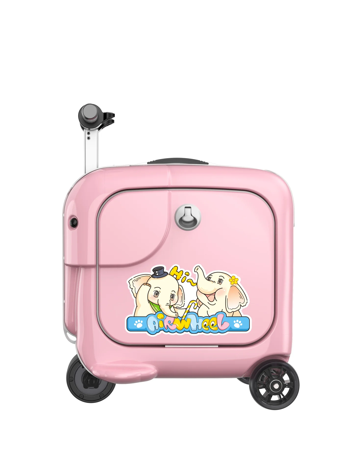 Premium Kids Electric Ride-On Luggage Scooter Motorized Travel Suitcase (Pink, 20L) cl2an