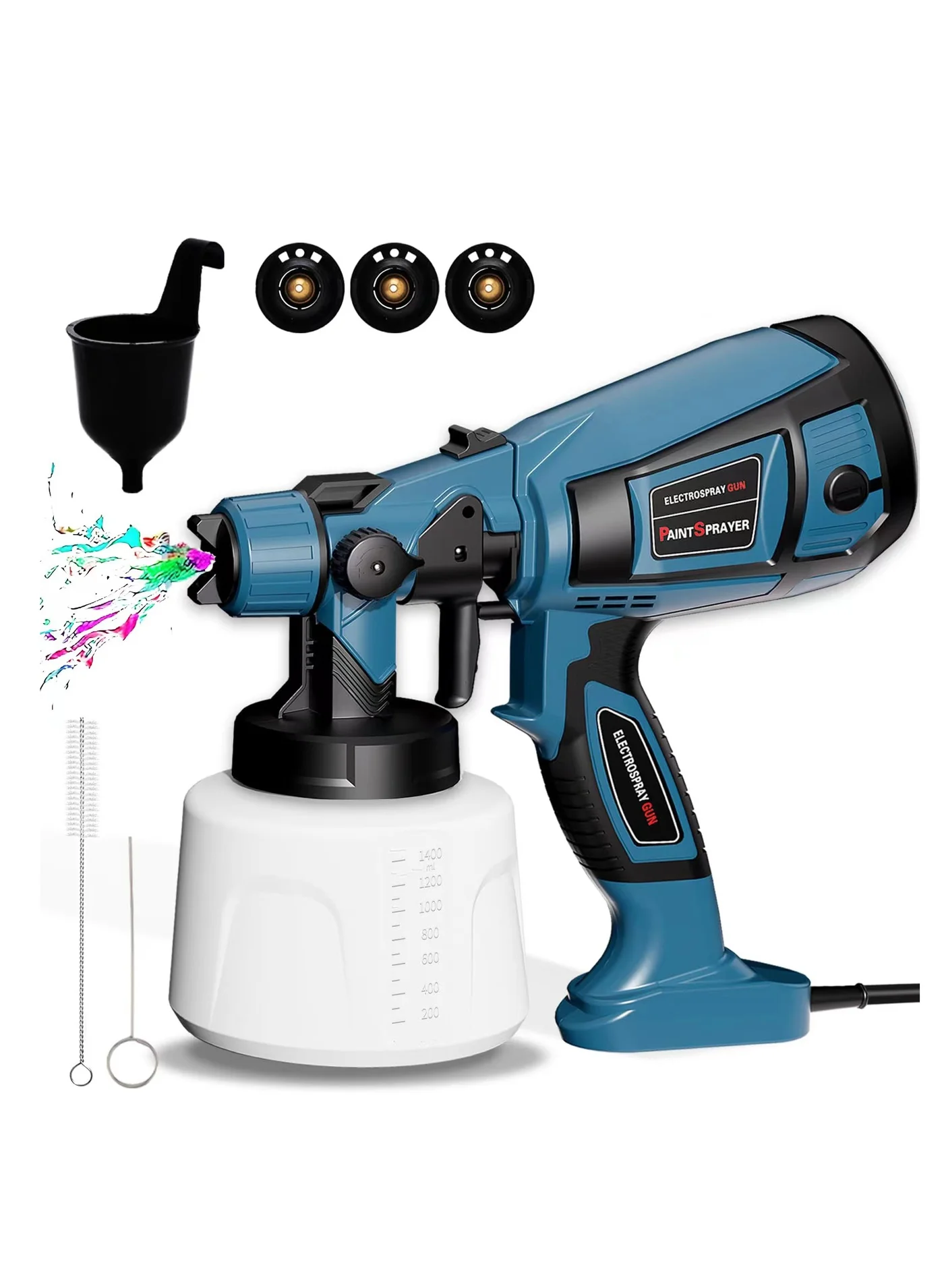 ZLH HITY Electric Paint Sprayer 800W HVLP Spray Gun with 4 Nozzles and 3 Patterns (1400 mL) umq2s