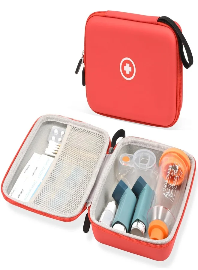 Fukumi Hard Travel Case for Asthma Inhaler and Spacer Accessories (Red, 18 x 8 x 6 cm) tvp35
