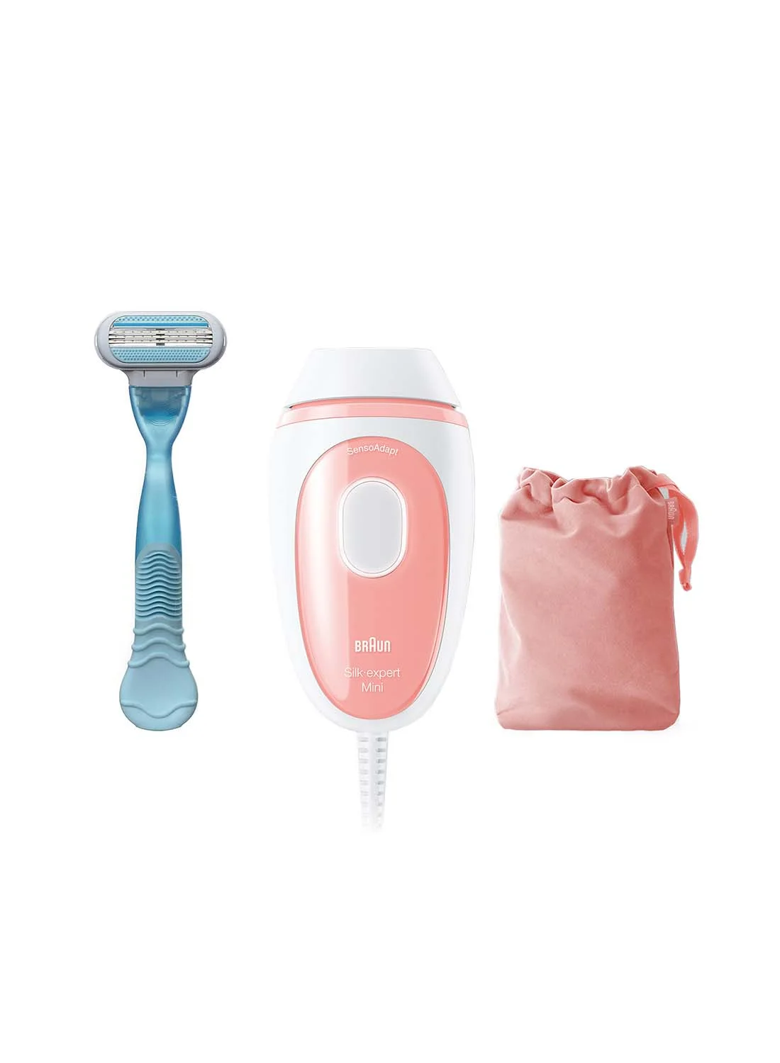Premium IPL Hair Removal Device with Venus Smooth Razor and Travel Pouch (White, 23.3 x 10.2 x 19.1cm) 6asgy