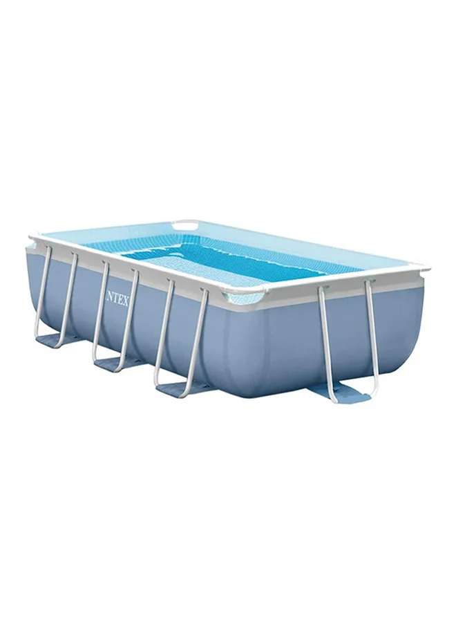 Premium Rectangular Above Ground Swimming Pool (Grey, 400x200x100cm) Durable PVC Frame Pool for Backyard Family Use 88who