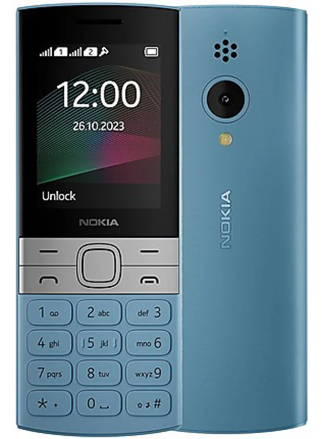 Dual SIM Mobile Phone 2.4-inch Display 2G Connectivity (Cyan, 4MB RAM) k1d8h