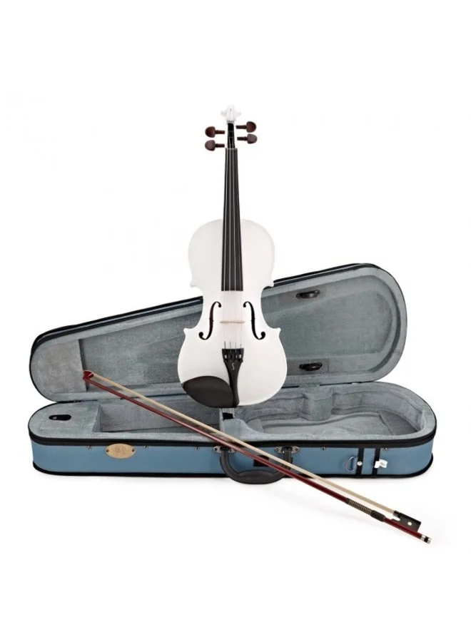 Stentor Harlequin Violin Outfit Full Size 4/4 Premium Acoustic String Instrument (White) opajl