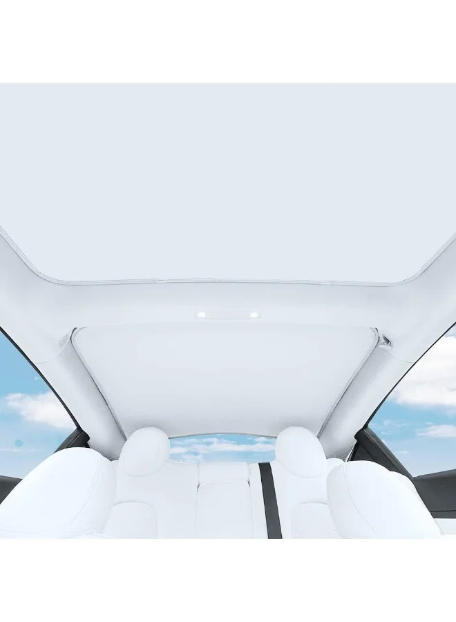 Premium Foldable Glass Roof Sunshade for Electric Sedan (Heat Insulation, Black, 1 Piece) lxls6