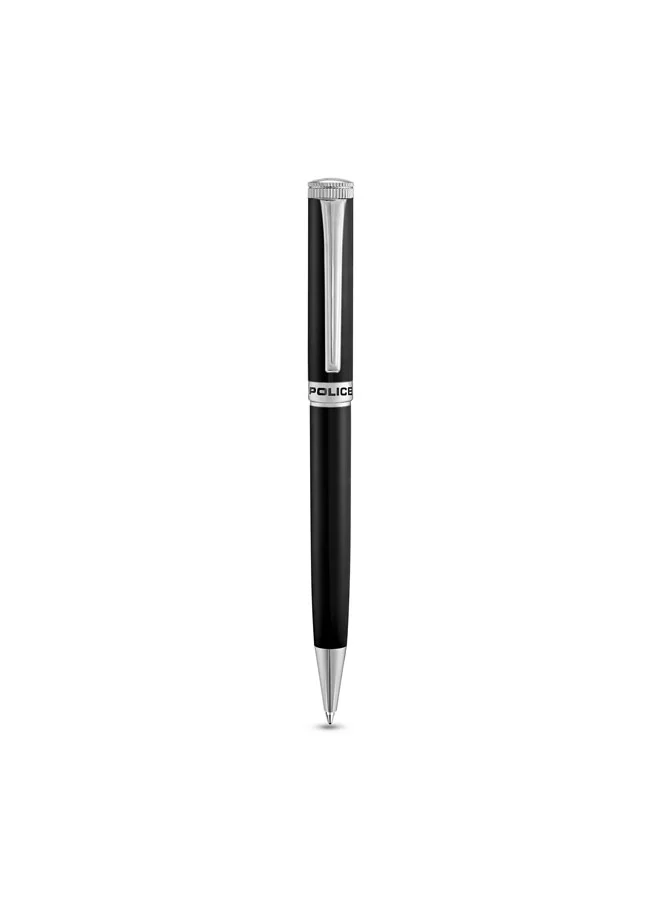 POLICE Century Twist Ballpoint Pen with Stainless Steel Trims (Blue Ink, 1.0 mm) 3dpw6