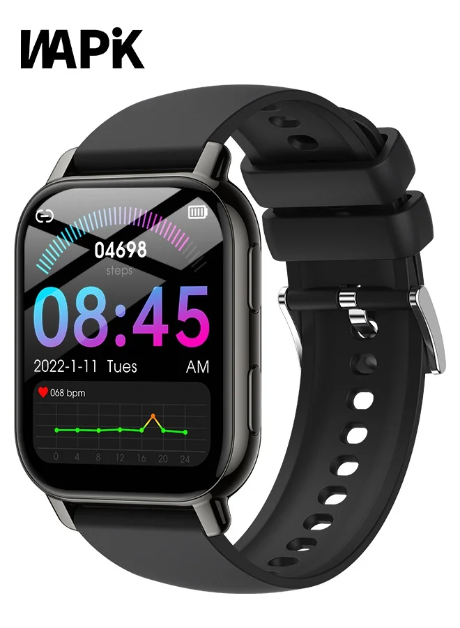 WAPIK P5S Smart Watch Bluetooth Calling Fitness Tracker (Zinc Alloy, 4.98 cm, Black) 2r9hu