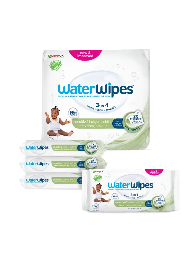 Sensitive Baby Wipes Textured Cleaning Cloths (Unscented, 240 Count, 4 Packs) loxbo