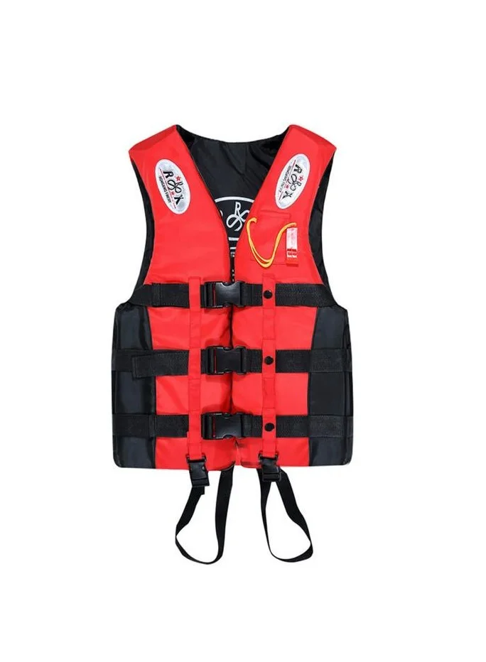 REBENUO Professional Life Jacket Safety Vest for Kayaking Boating Swimming and Surfing (Red, XXL, 90-120 kg) cyw6i
