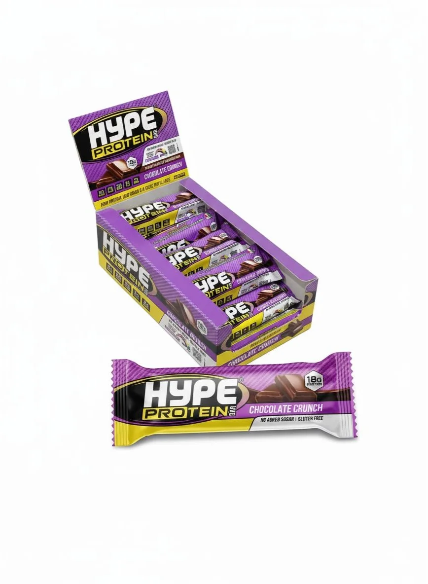 Hype Protein Bar Chocolate Crunch (18g Protein, 20 x 55g Pack) 7bni9