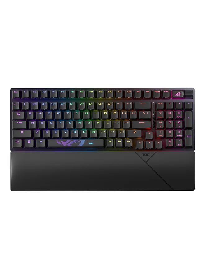 Premium 96% Wireless Mechanical Gaming Keyboard, Tri-Mode Connectivity, Hot-Swappable Linear Switches, PBT Keycaps, RGB Backlit (Black) 0nnfs