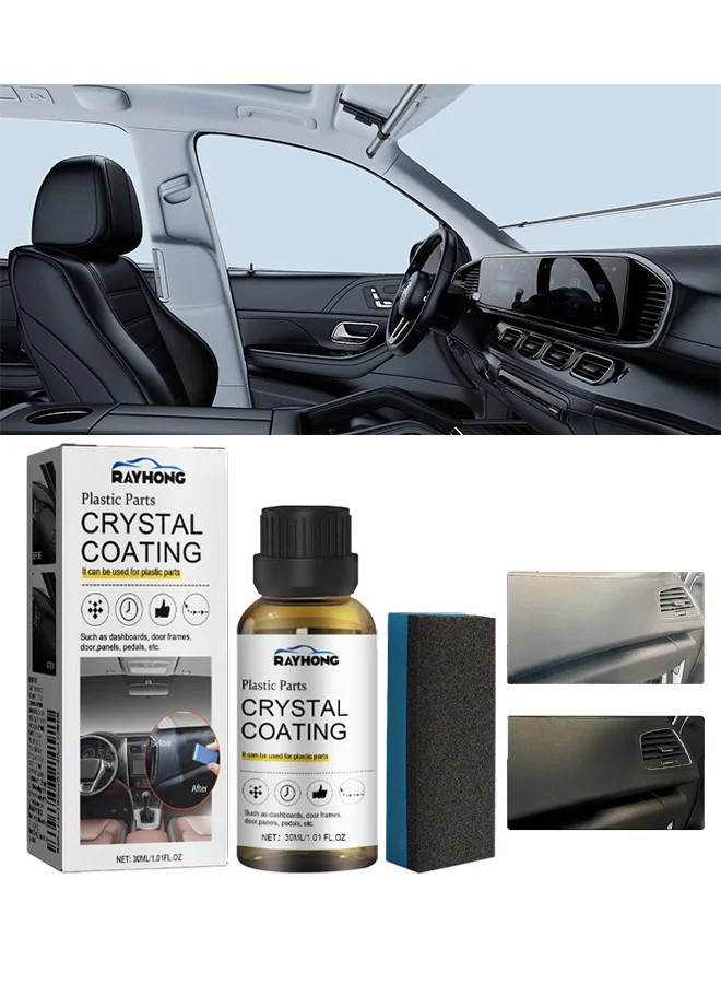 RAYHONG Plastic Parts Crystal Coating Restorer for Automotive Interior and Exterior Trim (30 mL) 3xyon