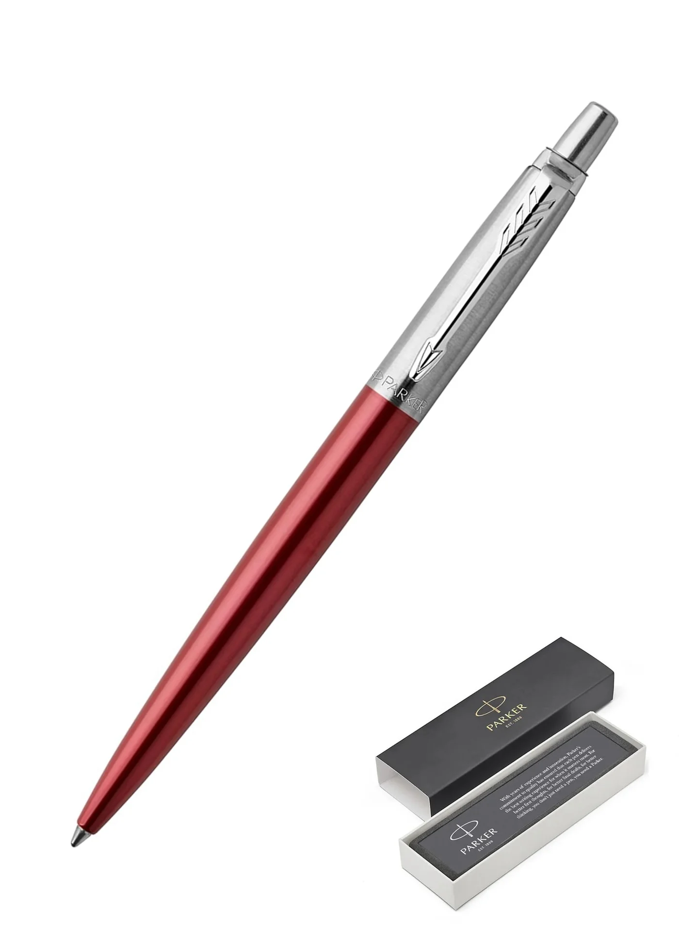Premium Ballpoint Pen Kensington Red Barrel with Blue Ink Medium Tip (1-Piece) xmgp9