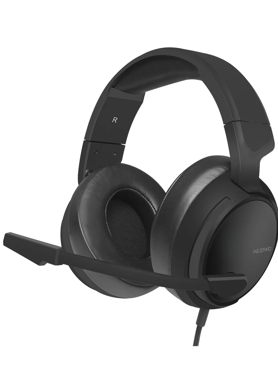 NUBWO N12 Stereo Gaming Headset Over Ear Wired Headphones with Noise-Canceling Mic for PC Laptop and Console (Black) nequk